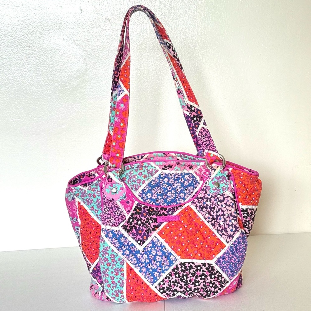 Vera Bradley Glenna Modern Medley Shoulder Bag Purse Satchel Quilted - Picture 3 of 7